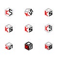 logo cube for company letter KSO Royalty Free Stock Photo